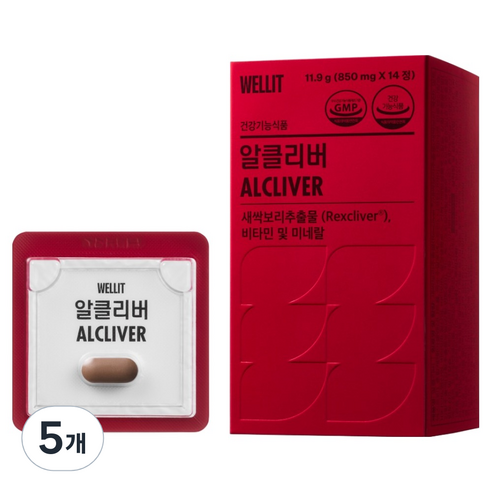 웰릿 알클리버 렉스클리버 14정 5개, 성인 간 건강 관리용 영양제 구성