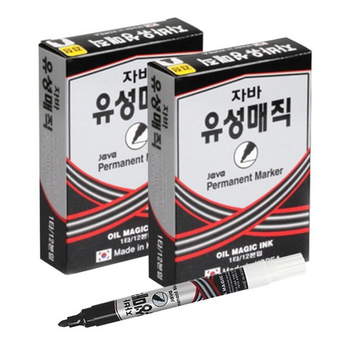 자바펜 파워 유성매직 검정 24개 — 박스·택배 봉투 표기용 대용량 유성펜