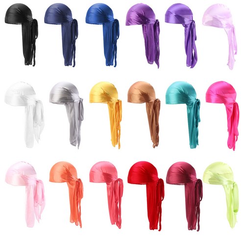 Durag 실크듀렉 새틴 갱스터 두건, 파마 머리 보호와 스트릿 패션용
